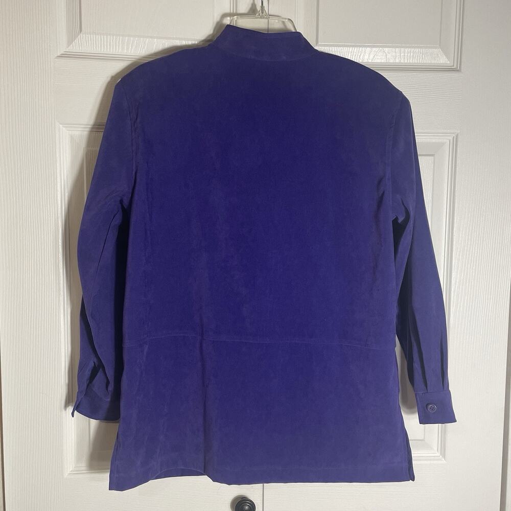 Vintage 90s Notations Red Hat Lady Jacket Women M Purple Button Front Applique - Picture 3 of 12